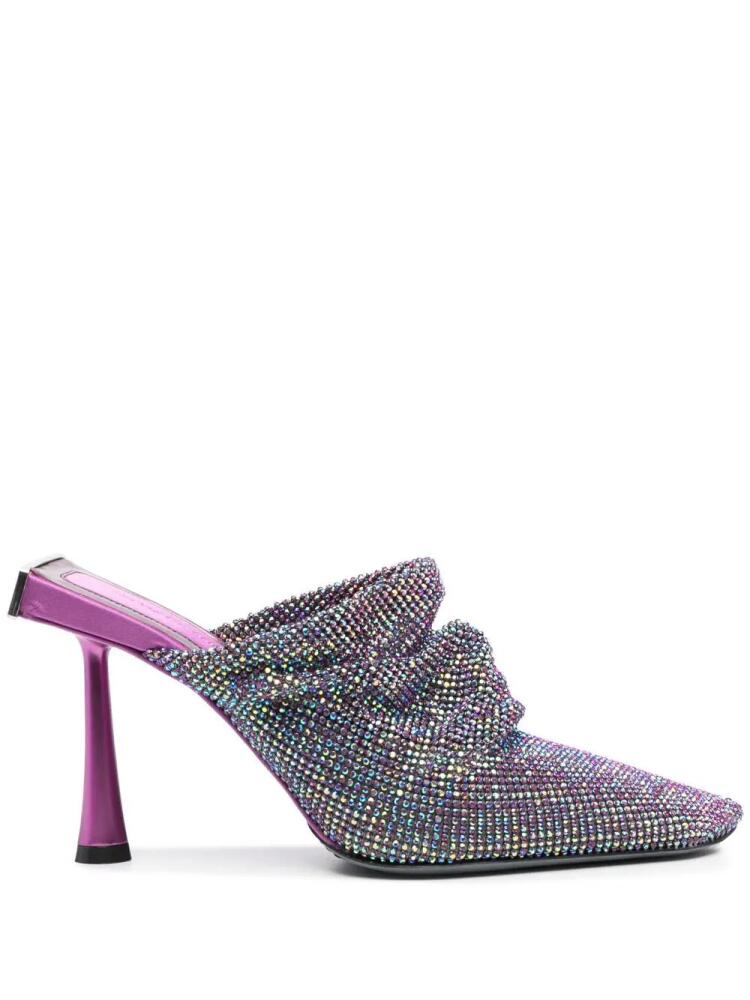 Benedetta Bruzziches crystal embellished square toe mules - Purple Cover