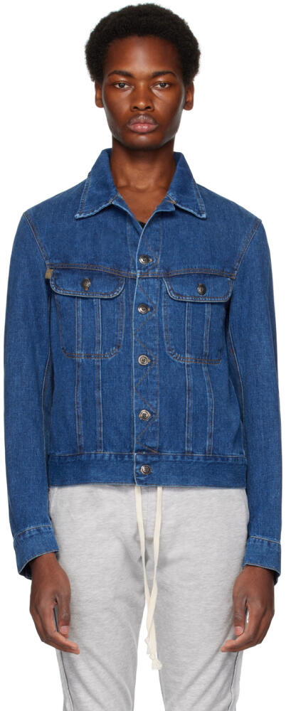 Greg Lauren Blue Paneled Denim Jacket Cover