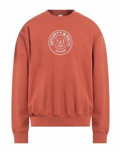 Sporty & Rich Man Sweatshirt Rust Cotton Cover