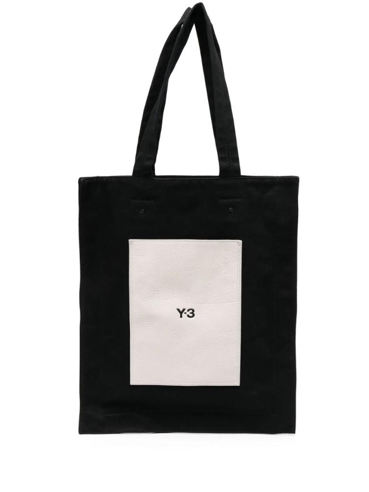 Y-3 Lux logo-print tote bag - Black Cover