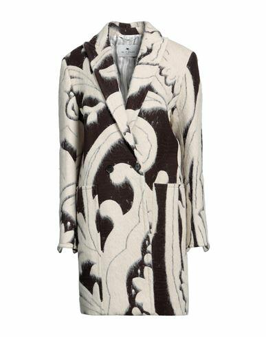 Etro Woman Coat Beige Wool, Polyester, Alpaca wool, Polyamide, Silk Cover