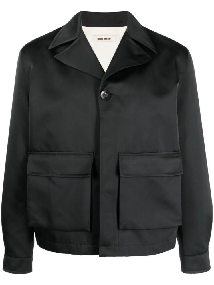 Wales Bonner notched-collar jacket - Black Cover