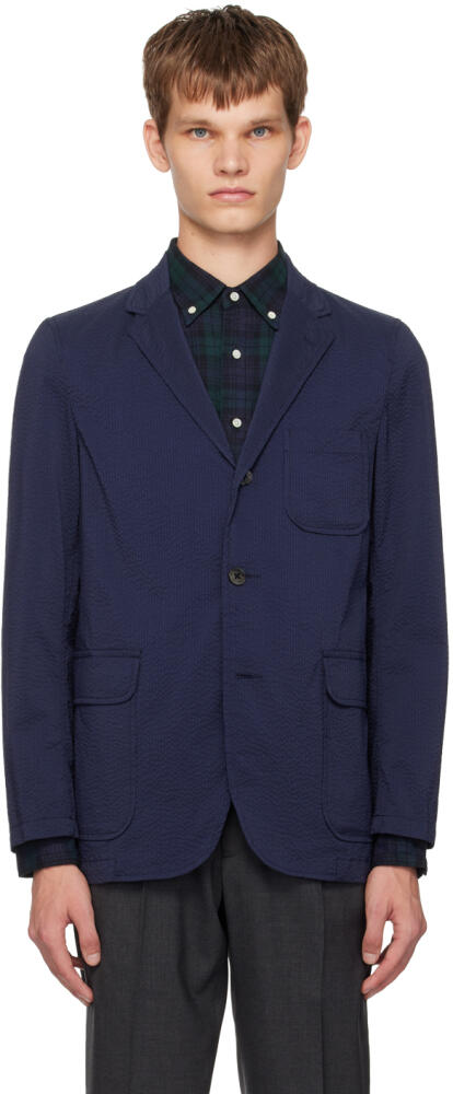 BEAMS PLUS Navy Three-Button Shirt Blazer Cover