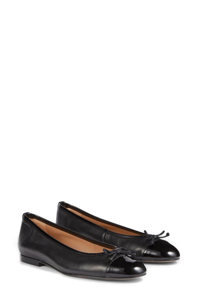 LK Bennett Kara Cap Toe Flat in Black Cover