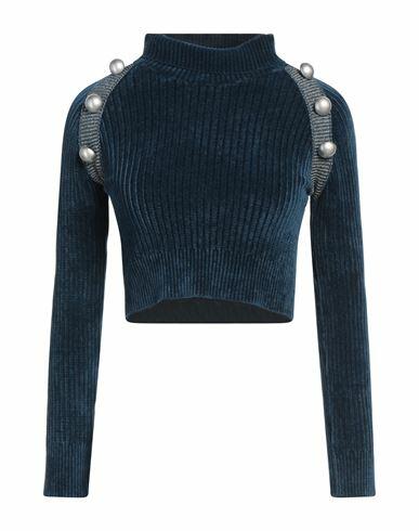 Eleonora Gottardi Woman Turtleneck Blue Viscose, Polyamide, Elastane Cover