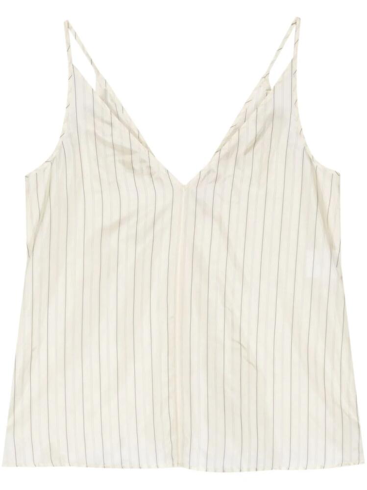 Alysi striped V-neck tank top - White Cover