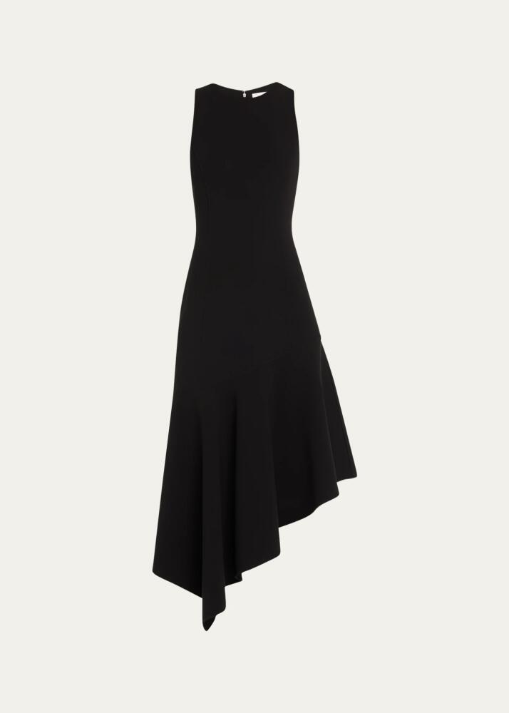 Michael Kors Collection Barathea Asymmetric Wool Midi Dress Cover