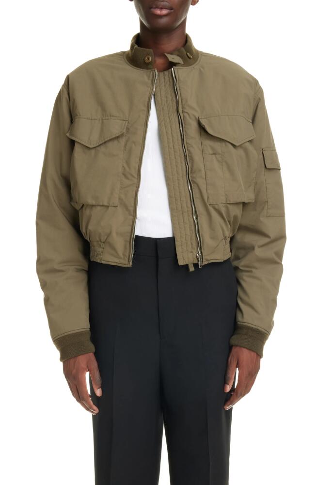 Givenchy Military Crop Bomber Jacket in Olive Green Cover