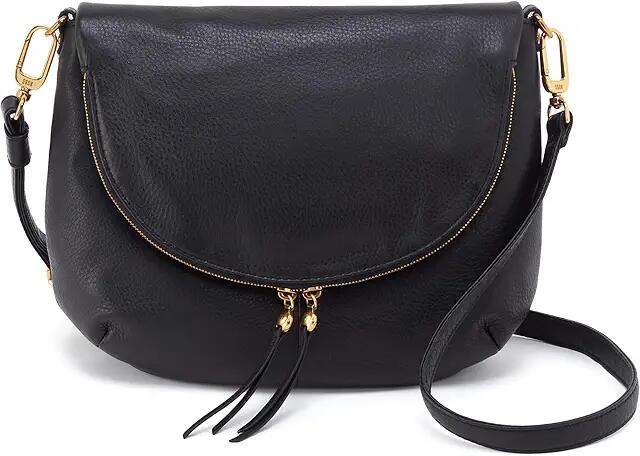 HOBO Fern Foldover Messenger (Black) Cross Body Handbags Cover