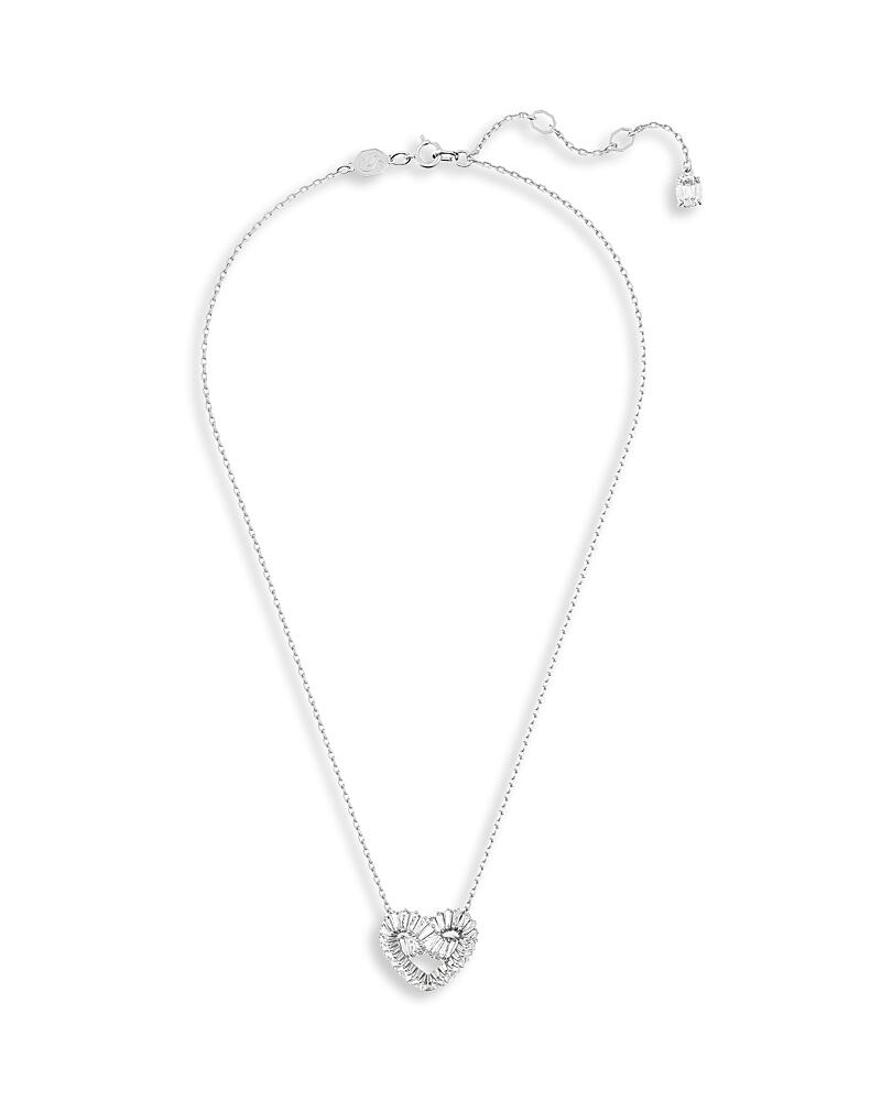 Swarovski Matrix Baguette Crystal Woven Heart Pendant Necklace in Rhodium Plated, 15-17 Cover