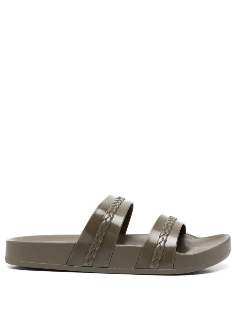 Ancient Greek Sandals Meli double-strap slides - Green Cover