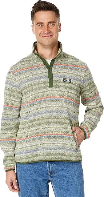 L.L.Bean Sweater Fleece Pullover Printed (Marsh Olive Stripe) Men's Clothing Cover