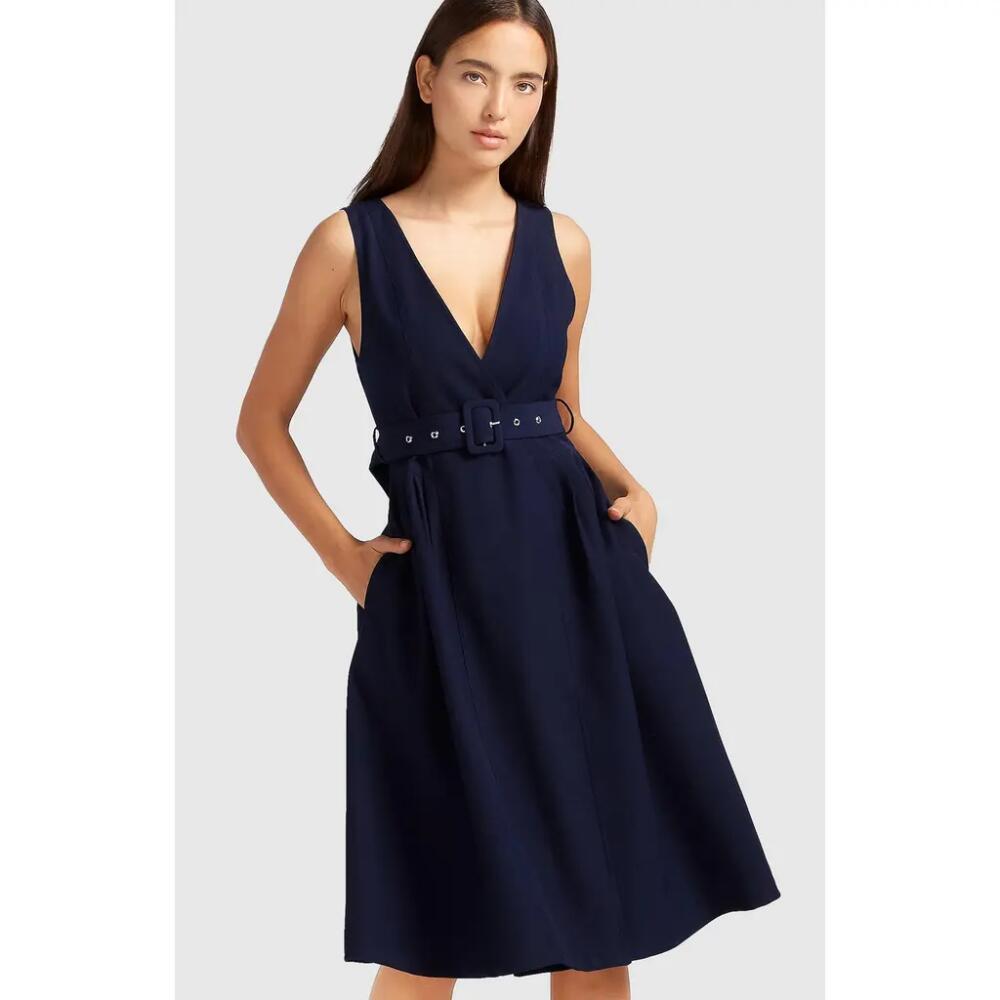 Belle & Bloom Miss Independence Midi Dress in Navy Cover