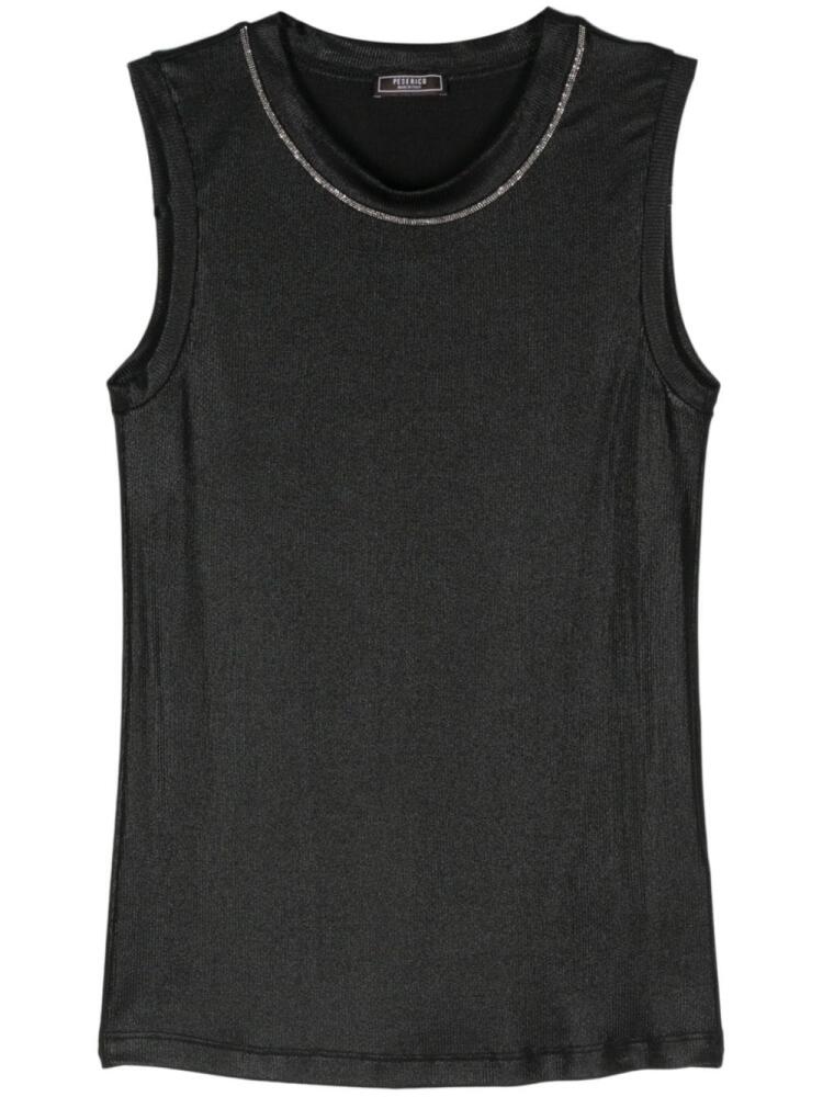 Peserico high-shine ribbed tank top - Black Cover