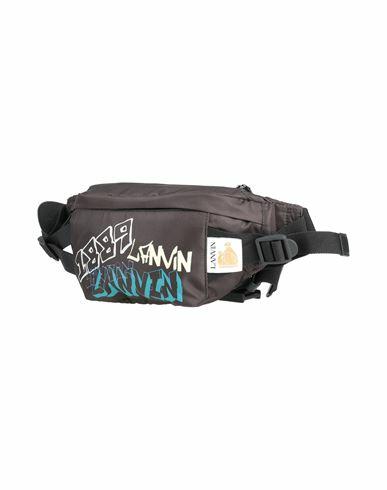 Lanvin Man Belt bag Black Polyamide, Calfskin Cover