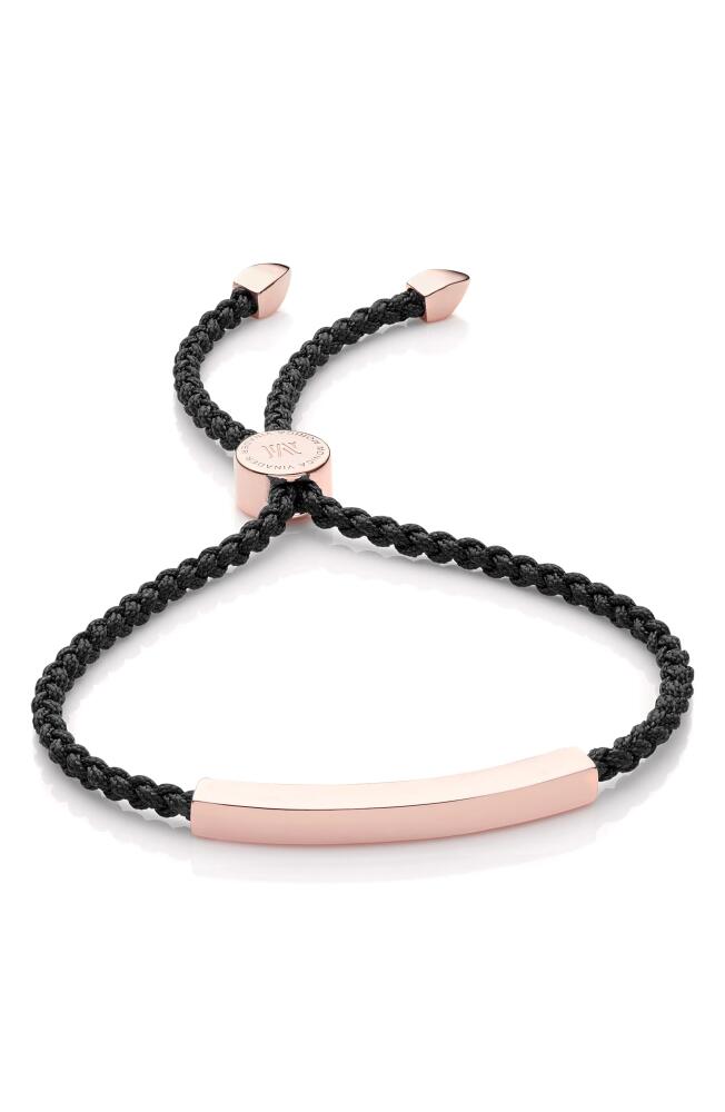 Monica Vinader Engravable Linear Friendship Bracelet in Rose Gold/Black Cover