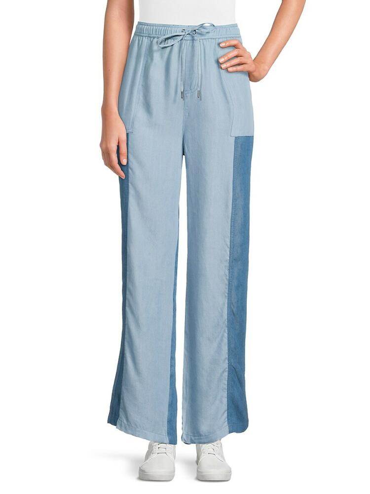 NANETTE nanette lepore Women's Two Tone Drawstring Pants - Blue Cover