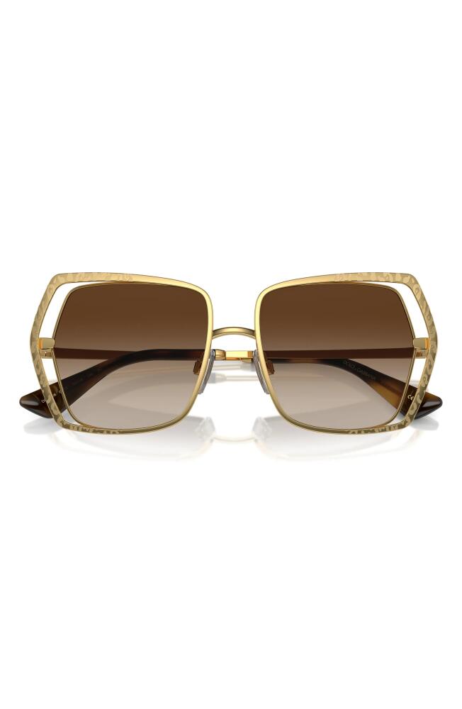 Dolce&Gabbana 55mm Gradient Butterfly Sunglasses in Gold/Brown Cover