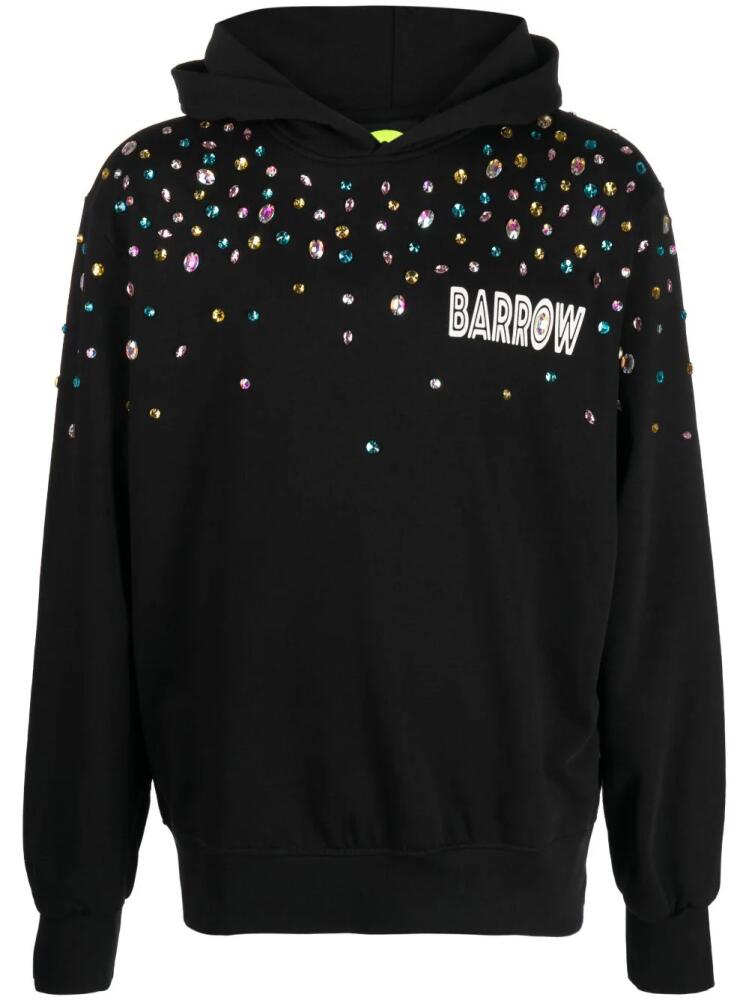 BARROW crystal-embellished cotton hoodie - Black Cover