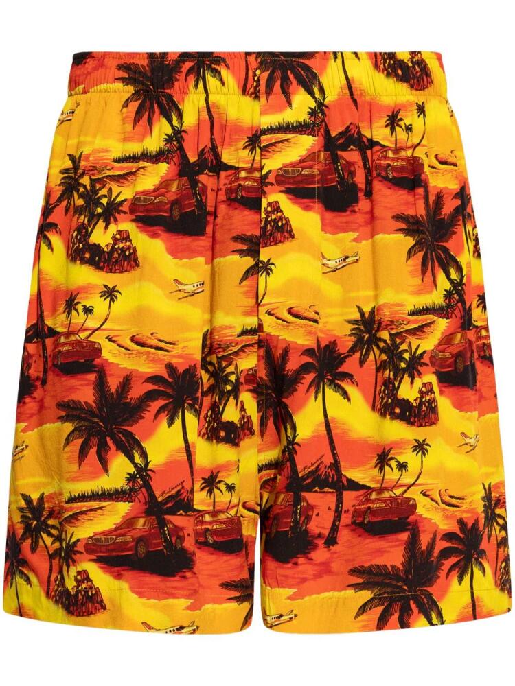 Balenciaga tropical-print shorts - Orange Cover