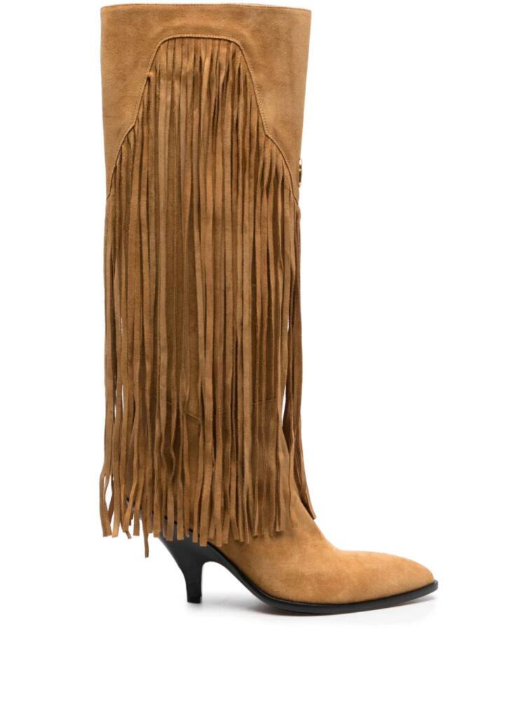 Bally 40mm fringed suede boots - Neutrals Cover