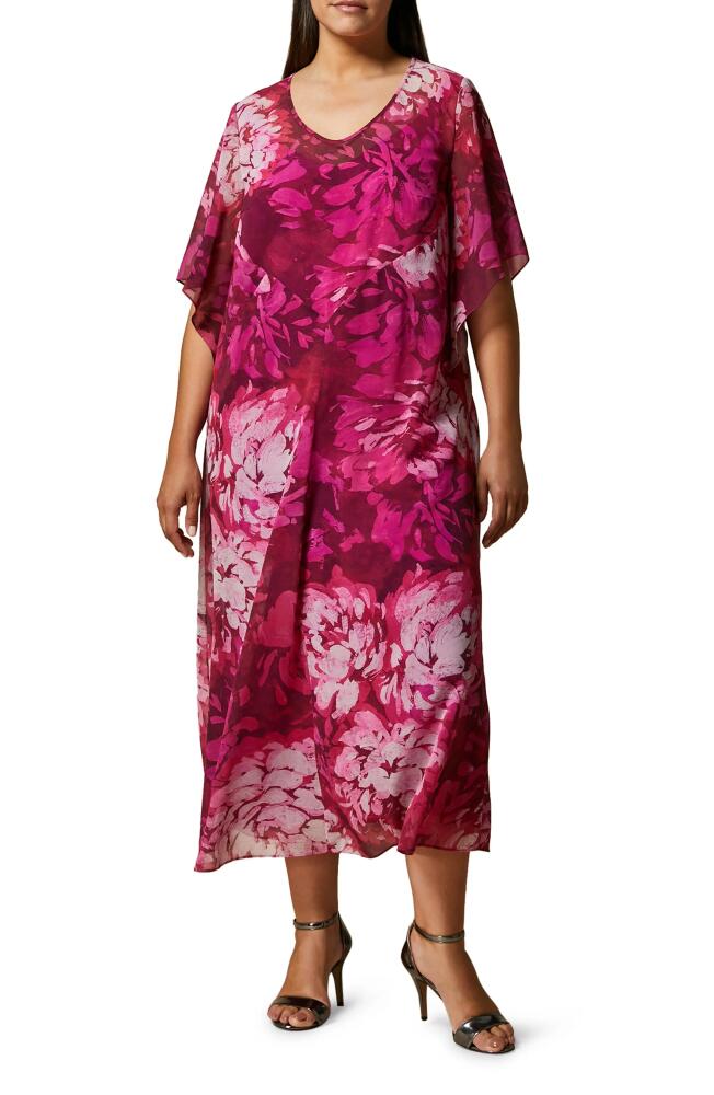 Marina Rinaldi Print Georgette Maxi Dress in Cyclamen Cover