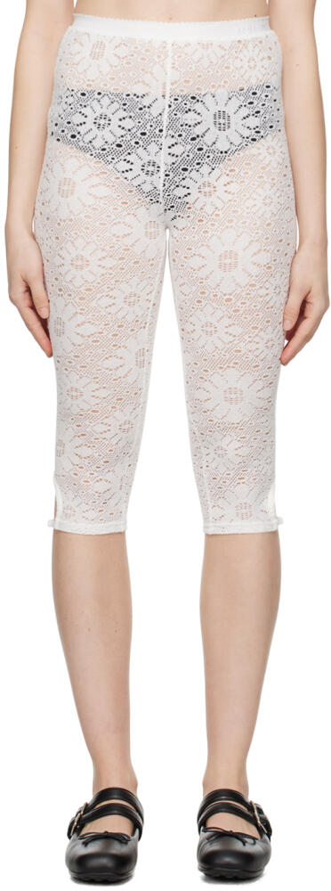 OPEN YY White Floral Leggings Cover