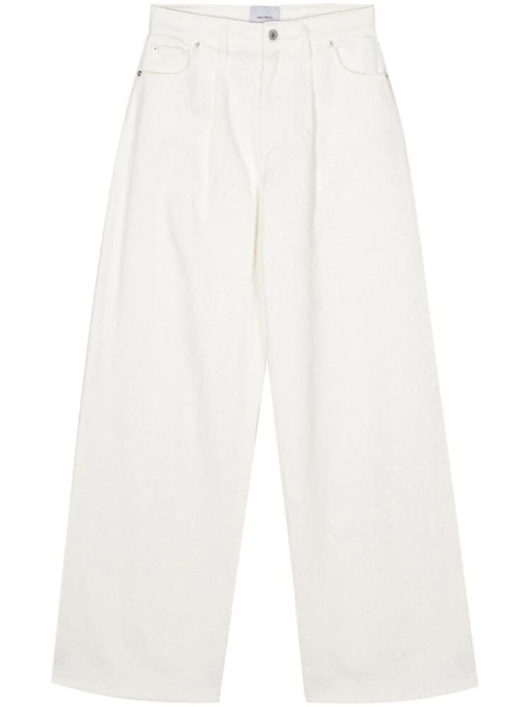 Halfboy logo-patch wide-leg jeans - Neutrals Cover