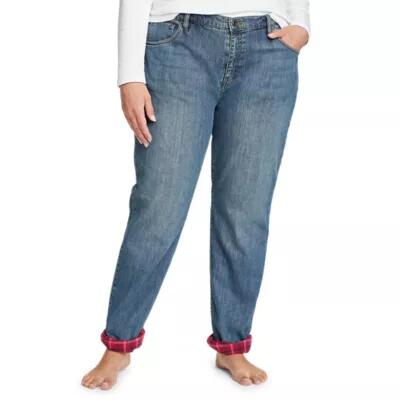 Eddie Bauer Women's Boyfriend Flannel-Lined Jeans Cover