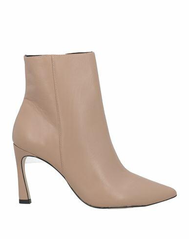 Miss Unique Woman Ankle boots Light brown Leather Cover