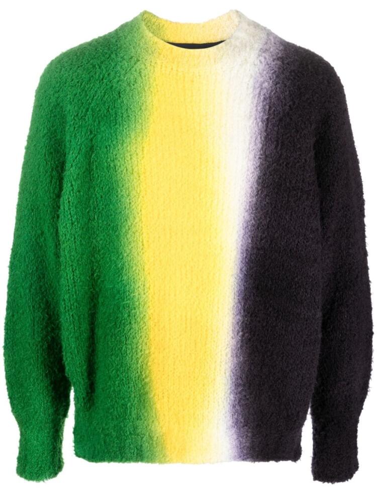 sacai brushed gradient-effect jumper - Green Cover