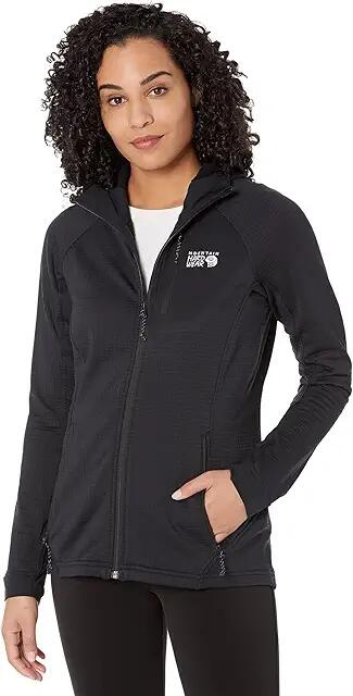 Mountain Hardwear Polartec(r) Power Grid Full Zip Hoodie (Black) Women's Clothing Cover