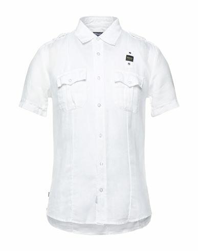 Blauer Man Shirt White Linen Cover