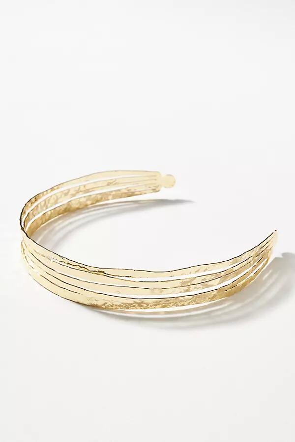 By Anthropologie Wavy Metal Headband Cover