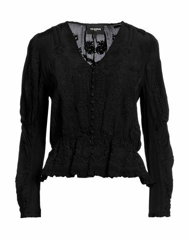 The Kooples Woman Shirt Black Viscose, Polyester Cover