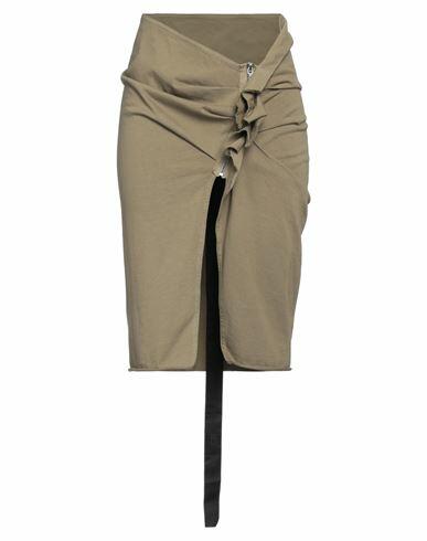 Drkshdw By Rick Owens Woman Midi skirt Khaki Cotton Cover