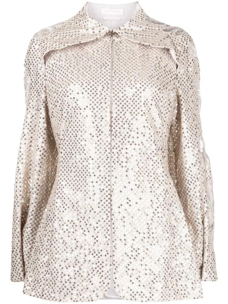 Saiid Kobeisy floral-embroidered sequin-embellished jacket - Silver Cover