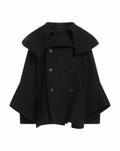 Yohji Yamamoto Woman Coat Black Wool Cover