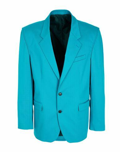 8 By Yoox Cotton Blend Single Breast Blazer Man Blazer Turquoise Cotton, Elastane Cover