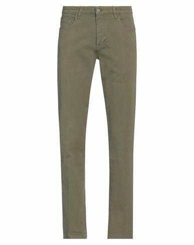 Betwoin Man Pants Military green Cotton, Elastane Cover