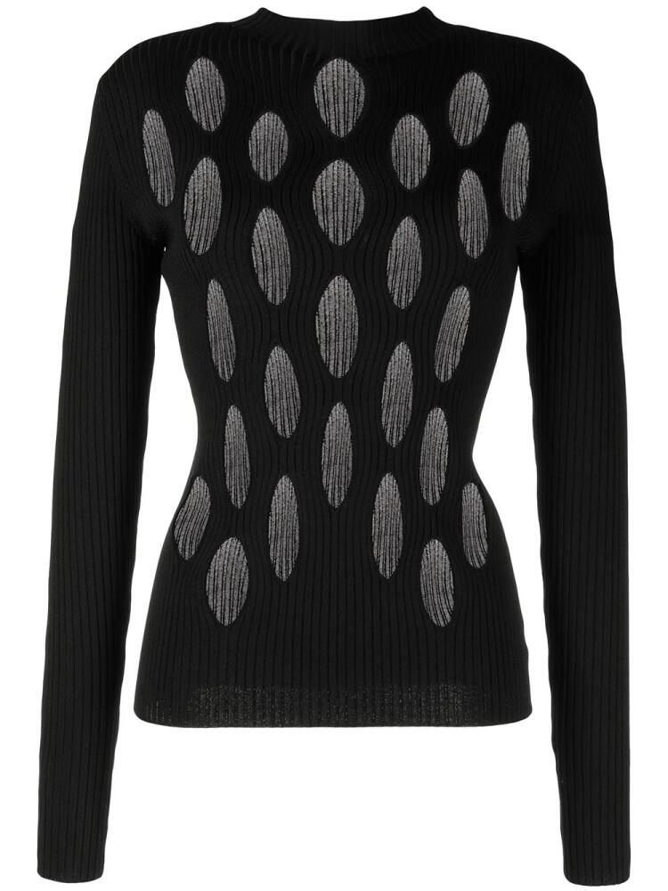 Dion Lee cut out-detail knitted top - Black Cover