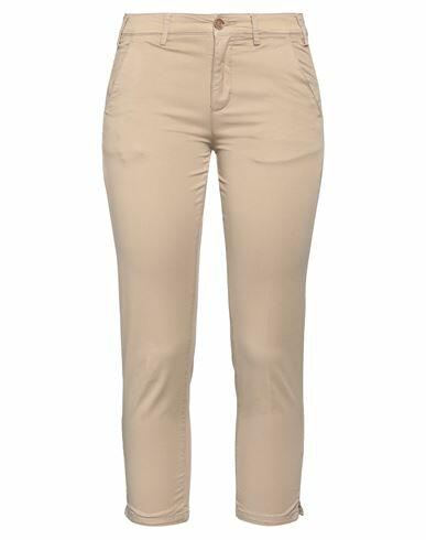 40weft Woman Pants Beige Cotton, Elastane Cover