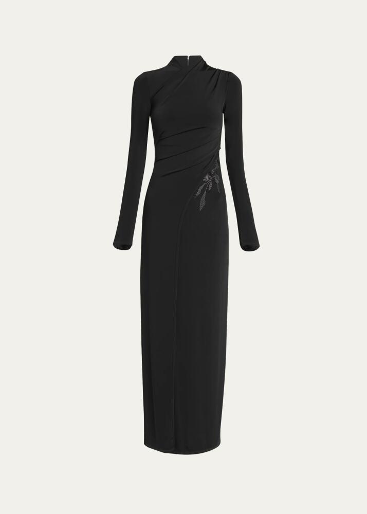 Giorgio Armani Jersey Column Gown with Beaded Floral Hip Detail Cover