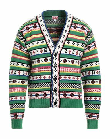 Kenzo Man Cardigan Green Wool, Cotton Cover