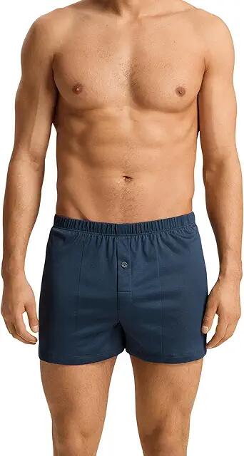 Hanro Cotton Sporty Knit Boxer (Midnight Sky) Men's Underwear Cover