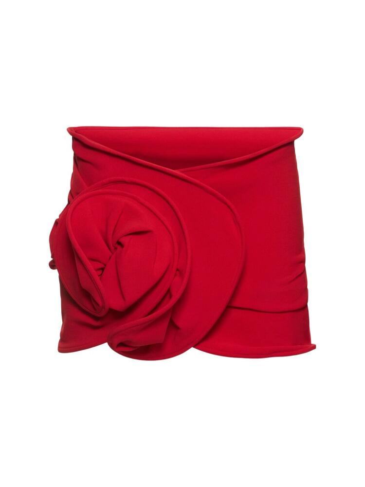 MAGDA BUTRYM 3d Flower Wool Blend Mini Skirt Cover