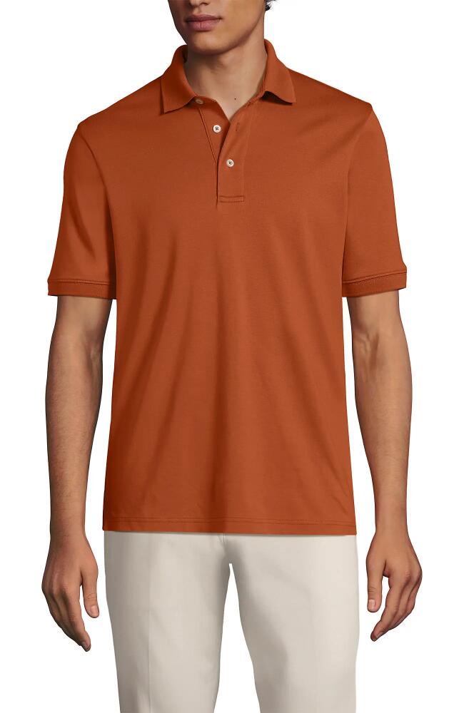 Lands' End Short Sleeve Cotton Supima Polo Shirt in Fresh Cinnamon Cover