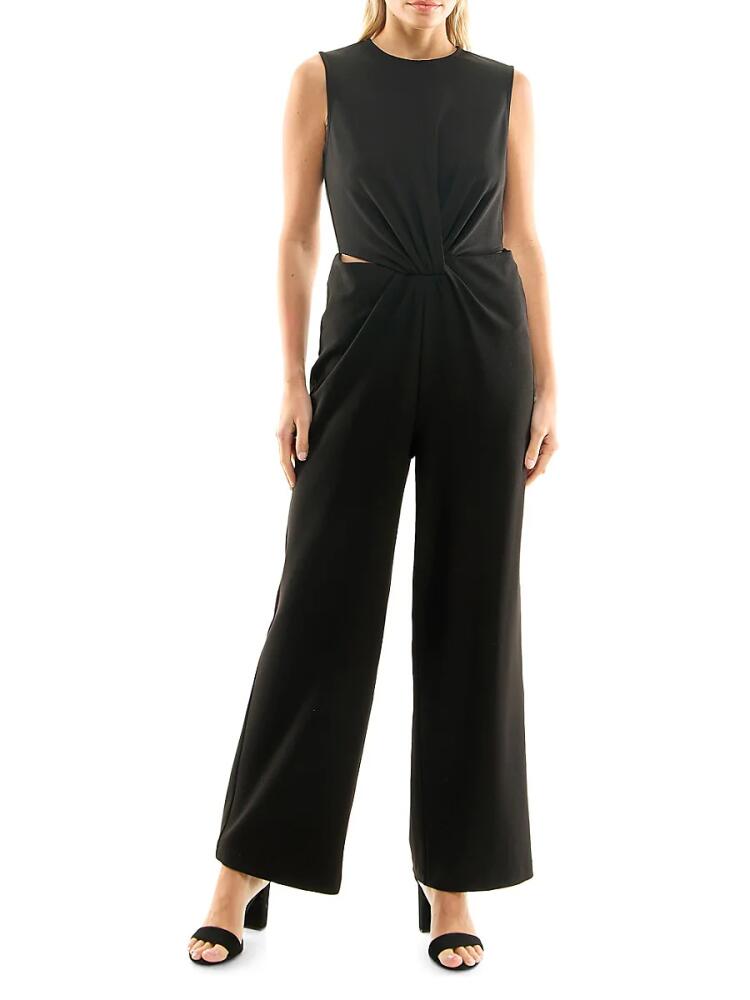 Nicole Miller Women's Wren Scuba Crepe Jumpsuit - Black Cover