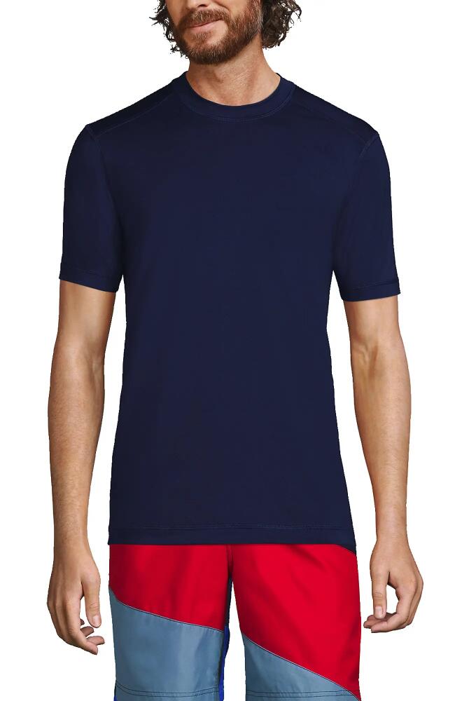 Lands' End Short Sleeve Swim Tee Rash Guard in Deep Sea Navy Cover