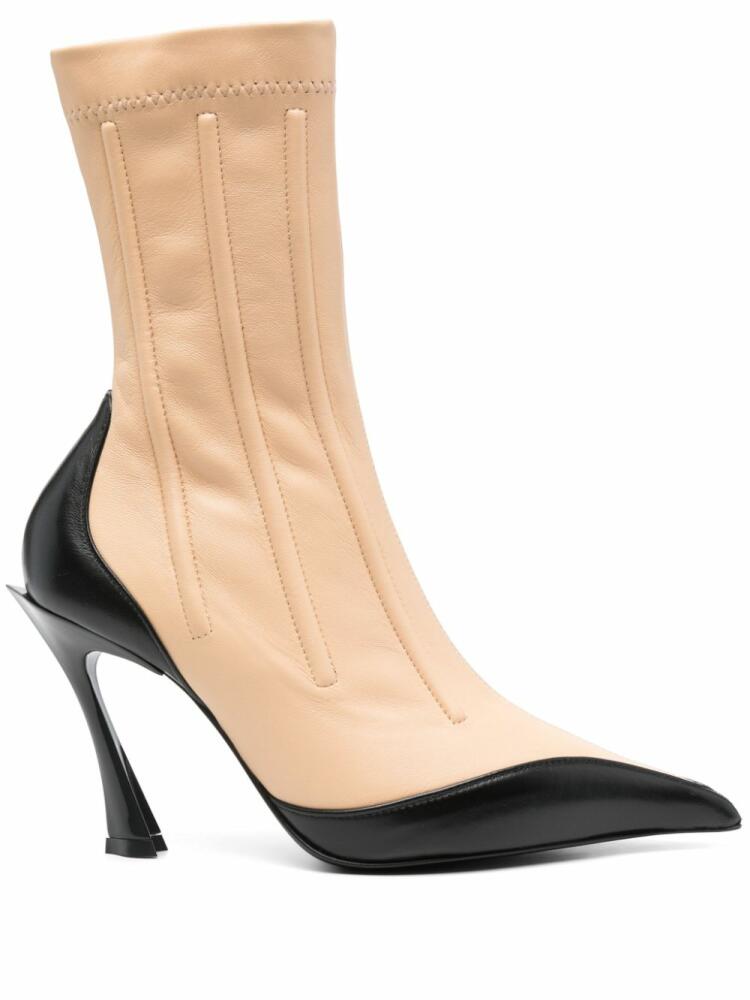 Mugler 95mm Fang boots - Neutrals Cover